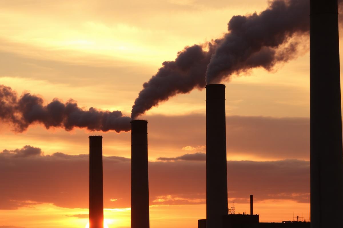Smoke coming out of a factory